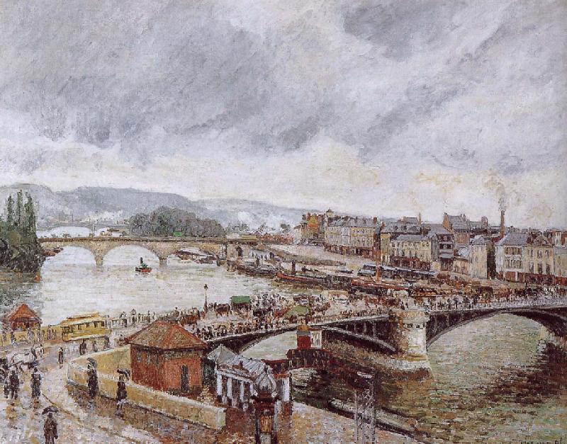 Camille Pissarro Rain Bridge Norge oil painting art
